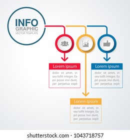 Modelo infográfico vetorial para diagrama, gráfico, apresentação, gráfico, conceito de negócio com 3 opções.