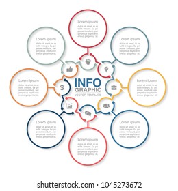 Vector infographic template for diagram, graph, presentation, chart, business concept with 8 options.