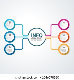 Vector infographic template for diagram, graph, presentation, chart, business concept with 6 options.