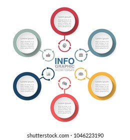 Vector infographic template for diagram, graph, presentation, chart, business concept with 6 options.