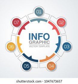 Vector infographic template for diagram, graph, presentation, chart, business concept with 7 options.