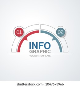 Vector infographic template for diagram, graph, presentation, chart, business concept with 2 options.
