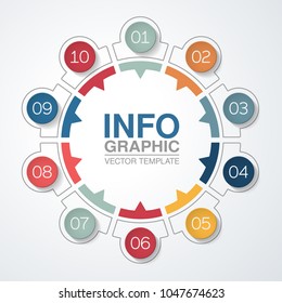 Vector infographic template for diagram, graph, presentation, chart, business concept with 10 options.