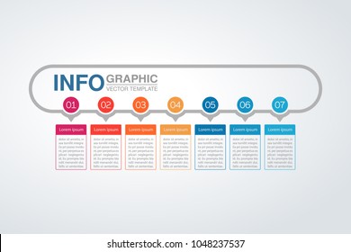 Vector infographic template for diagram, graph, presentation, chart, business concept with 7 options.