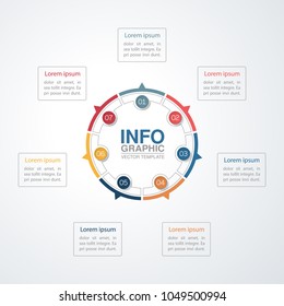 Vector infographic template for diagram, graph, presentation, chart, business concept with 7 options.