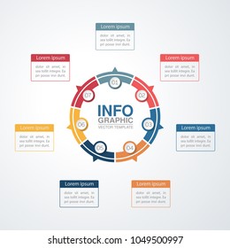 Vector infographic template for diagram, graph, presentation, chart, business concept with 7 options.