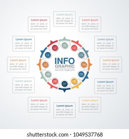 Vector infographic template for diagram, graph, presentation, chart, business concept with 12 options.