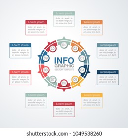Vector infographic template for diagram, graph, presentation, chart, business concept with 10 options.