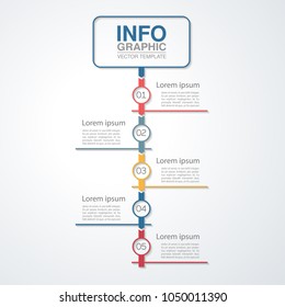 Vector infographic template for diagram, graph, presentation, chart, business concept with 5 options.