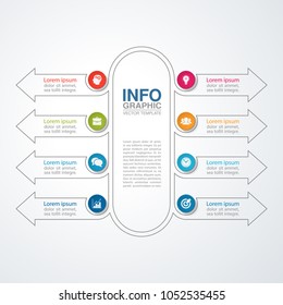 Vector infographic template for diagram, graph, presentation, chart, business concept with 8 options.