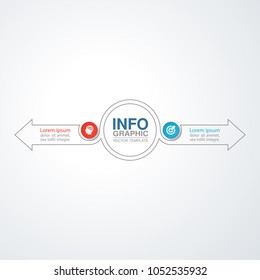 Vector infographic template for diagram, graph, presentation, chart, business concept with 2 options.