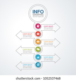 Vector infographic template for diagram, graph, presentation, chart, business concept with 6 options.
