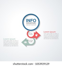 Vector infographic template for diagram, graph, presentation, chart, business concept with 2 options.
