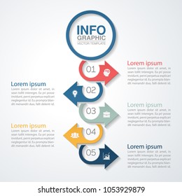 Vector infographic template for diagram, graph, presentation, chart, business concept with 5 options.