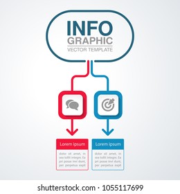 Vector infographic template for diagram, graph, presentation, chart, business concept with 2 options.
