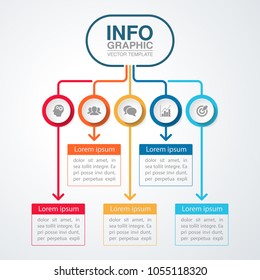 Vector infographic template for diagram, graph, presentation, chart, business concept with 5 options.