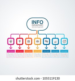 Vector infographic template for diagram, graph, presentation, chart, business concept with 7 options.
