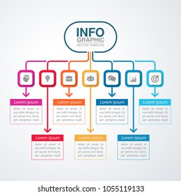 Vector infographic template for diagram, graph, presentation, chart, business concept with 7 options.