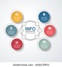 Vector infographic template for diagram, graph, presentation, chart, business concept with 6 options.