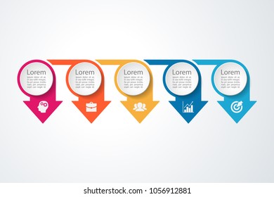 Vector infographic template for diagram, graph, presentation, chart, business concept with 5 options.