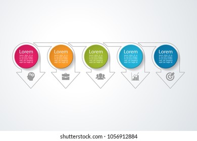 Vector infographic template for diagram, graph, presentation, chart, business concept with 5 options.