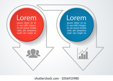 Vector infographic template for diagram, graph, presentation, chart, business concept with 2 options.