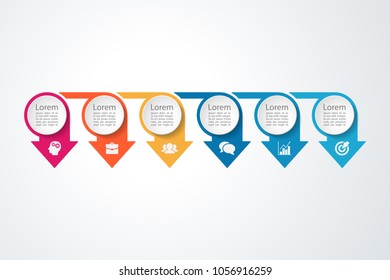 Vector infographic template for diagram, graph, presentation, chart, business concept with 6 options.