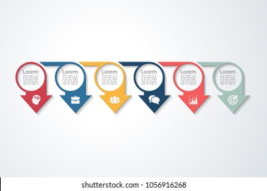 Vector infographic template for diagram, graph, presentation, chart, business concept with 6 options.