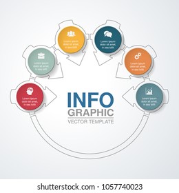 Vector infographic template for diagram, graph, presentation, chart, business concept with 6 options.