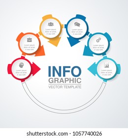 Vector infographic template for diagram, graph, presentation, chart, business concept with 6 options.