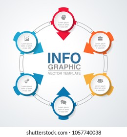 Vector infographic template for diagram, graph, presentation, chart, business concept with 6 options.