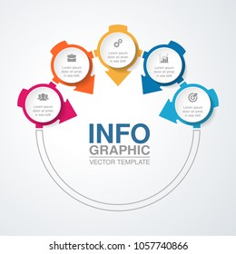 Vector infographic template for diagram, graph, presentation, chart, business concept with 5 options.