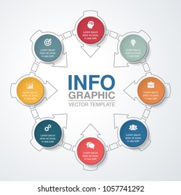 Vector infographic template for diagram, graph, presentation, chart, business concept with 8 options.