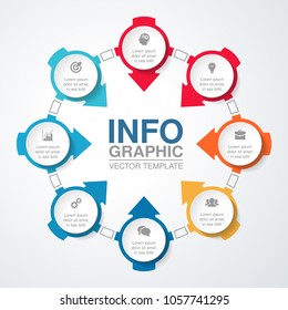 Vector infographic template for diagram, graph, presentation, chart, business concept with 8 options.