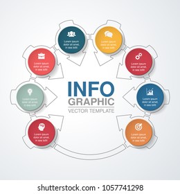 Vector infographic template for diagram, graph, presentation, chart, business concept with 8 options.