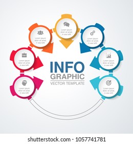 Vector infographic template for diagram, graph, presentation, chart, business concept with 7 options.