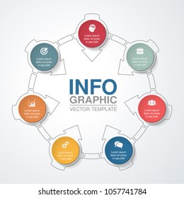 Vector infographic template for diagram, graph, presentation, chart, business concept with 7 options.