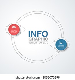 Vector infographic template for diagram, graph, presentation, chart, business concept with 2 options.