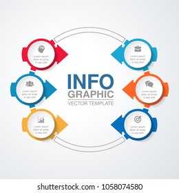 Vector infographic template for diagram, graph, presentation, chart, business concept with 6 options.