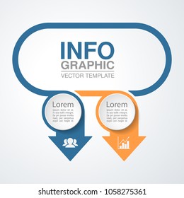 Vector infographic template for diagram, graph, presentation, chart, business concept with 2 options.