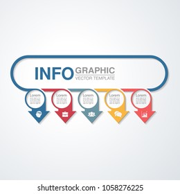 Vector infographic template for diagram, graph, presentation, chart, business concept with 5 options.