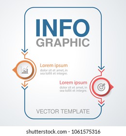 Vector infographic template for diagram, graph, presentation, chart, business concept with 2 options.