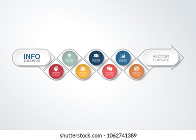 Vector infographic template for diagram, graph, presentation, chart, business concept with 7 options.