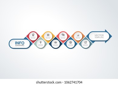 Vector infographic template for diagram, graph, presentation, chart, business concept with 8 options.