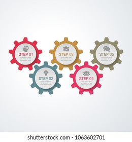 Vector infographic template for diagram, graph, presentation, chart, business concept with 5 options.