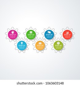 Vector infographic template for diagram, graph, presentation, chart, business concept with 7 options.