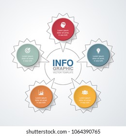 Vector infographic template for diagram, graph, presentation, chart, business concept with 5 options.