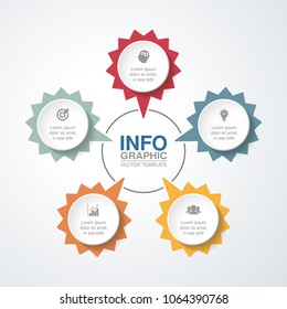 Vector infographic template for diagram, graph, presentation, chart, business concept with 5 options.