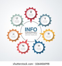 Vector infographic template for diagram, graph, presentation, chart, business concept with 7 options.