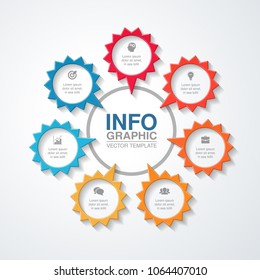 Vector infographic template for diagram, graph, presentation, chart, business concept with 7 options.